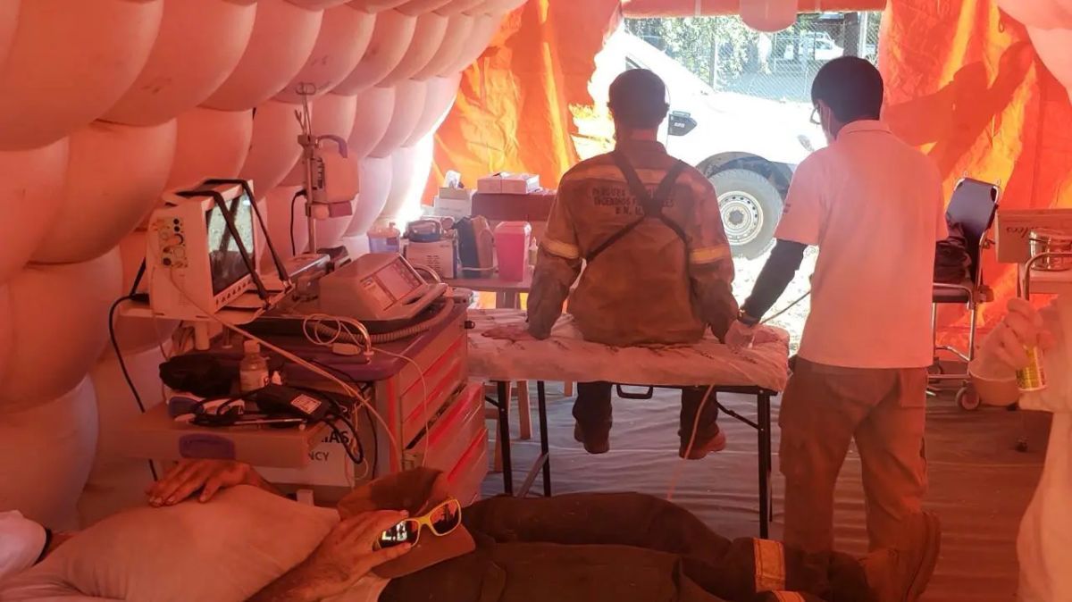 El SIARME llega a Bariloche para brindar atención médica a quienes combaten el incendio