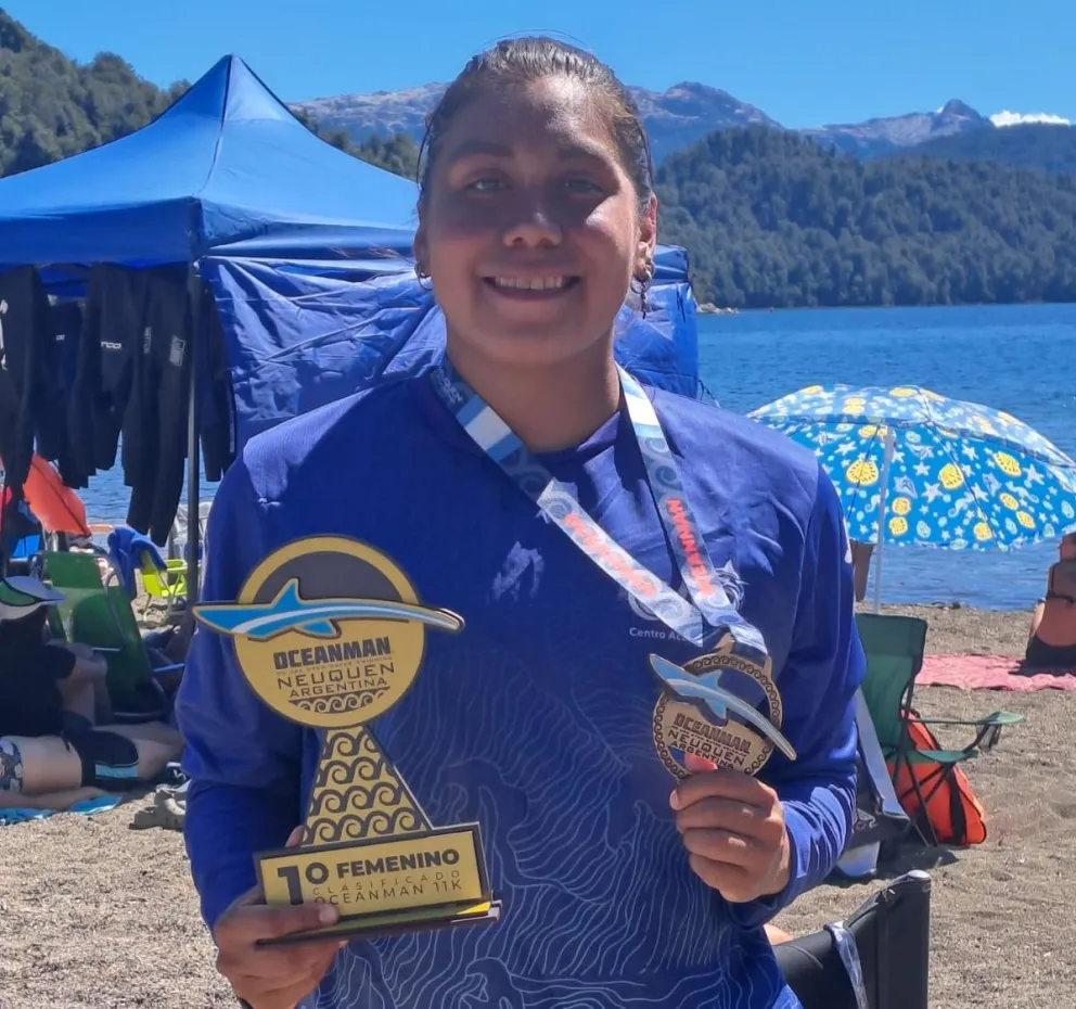 Mayte Puca completó un fin de semana soñado ganando Oceanman Argentina