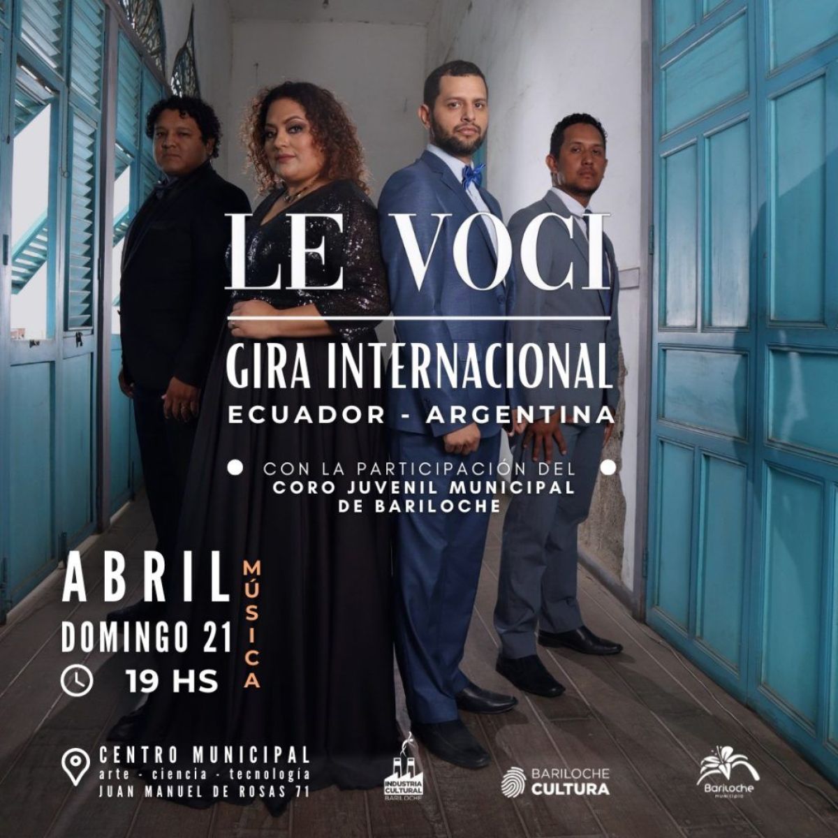 "Le Voci" llega a Bariloche para una noche de ópera y artes escénicas