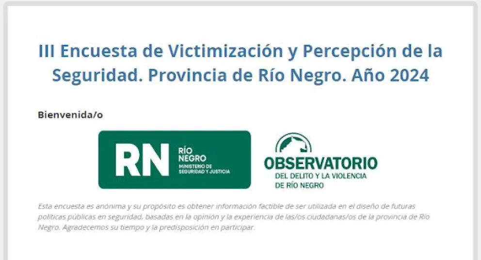 Lanzaron una encuesta de Victimización y Percepción de la Violencia 
