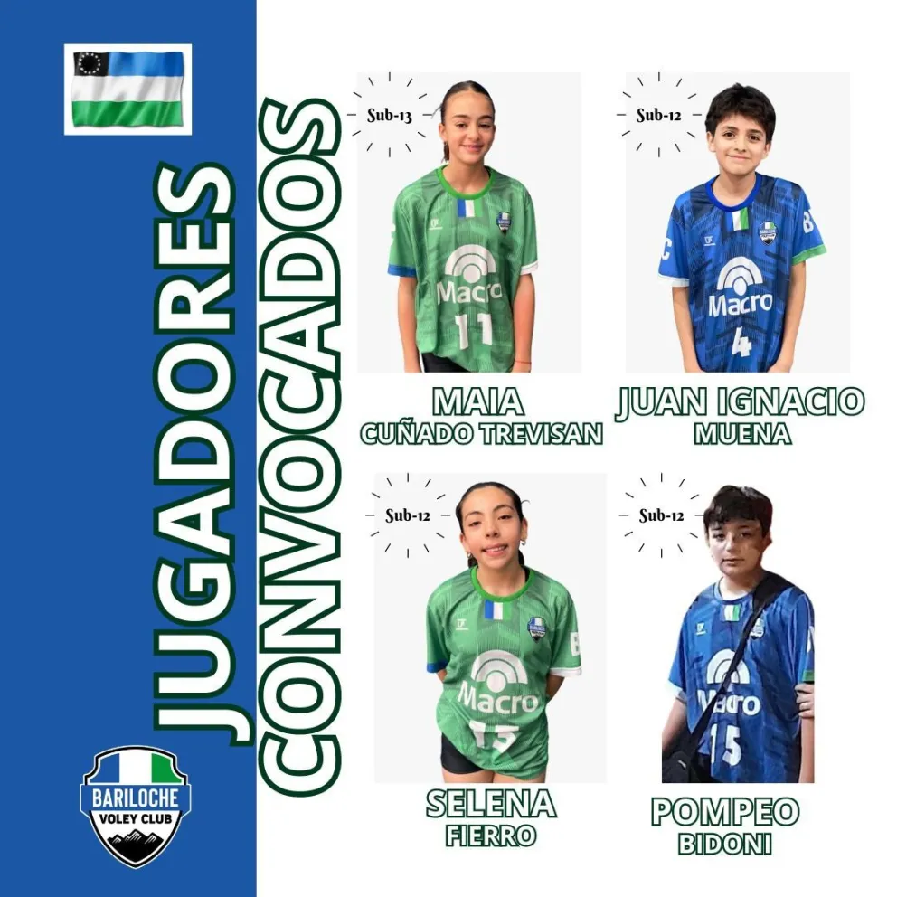 Bariloche Voley Club tiene 4 representantes jugando en Zapala. Foto: gentileza.