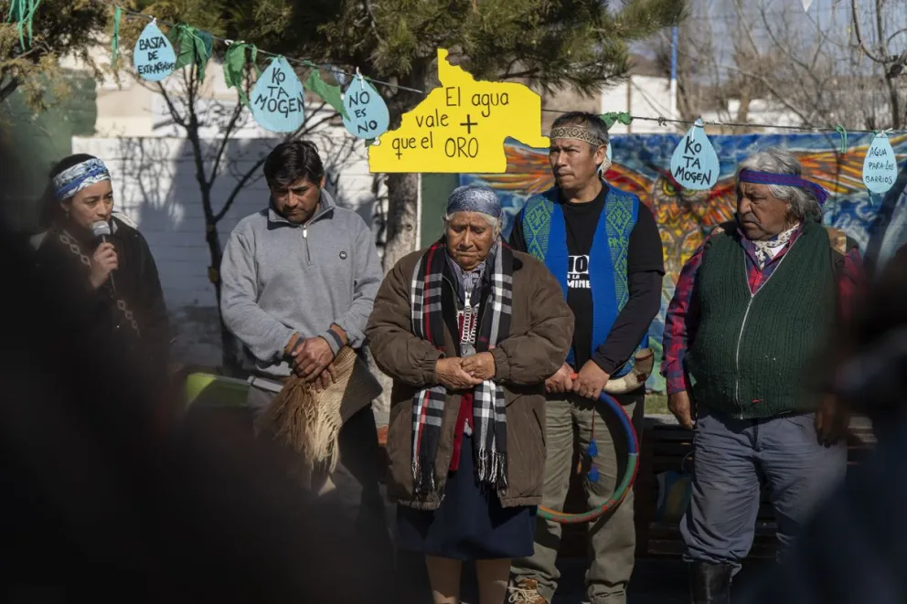 Ambientalistas e integrantes de comunidades mapuche se manifestaron en contra del proyecto Calcatreu. Fotos: Marcelo Martínez.