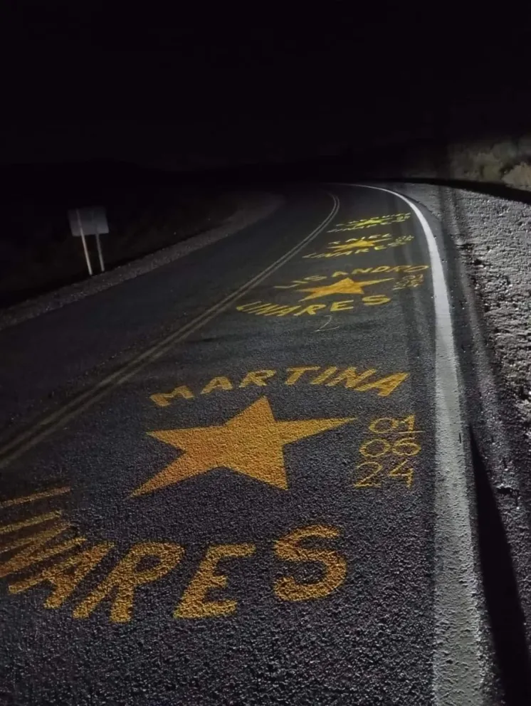 Las estrellas amarillas simbolizan a aquellos que fallecieron a causa de un accidente vial. Foto: gentileza