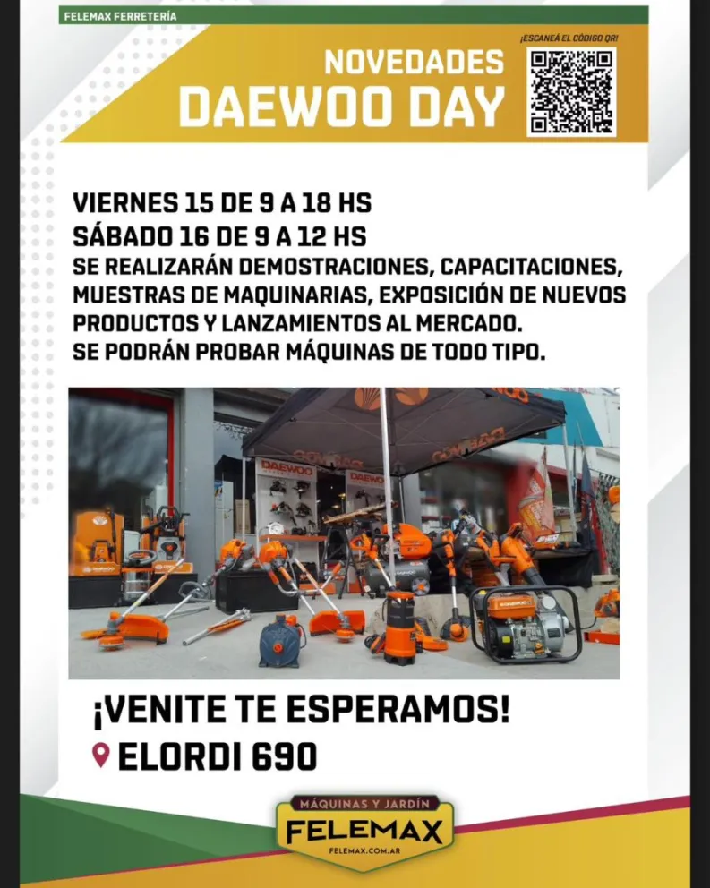 Daewoo Day, viernes y sábado en Elordi 690.