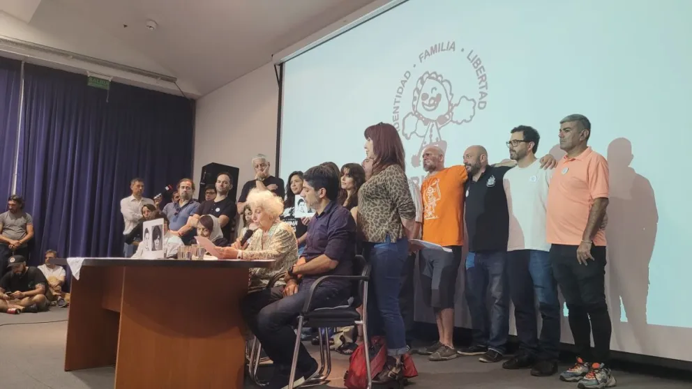 Estela de Carlotto informó en conferencia de prensa los detalles de la recuperación. Foto: Abuelas de Plaza de Mayo