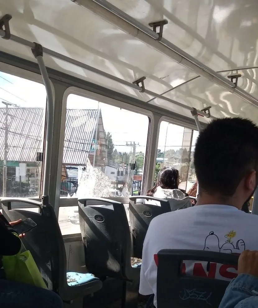 Los usuarios a bordo asistieron a las personas más afectadas tras los piedrazos. Foto gentileza