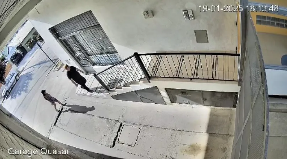 Así quedaron registrados en el robo en un departamento en calle Frey. Foto: captura de video.