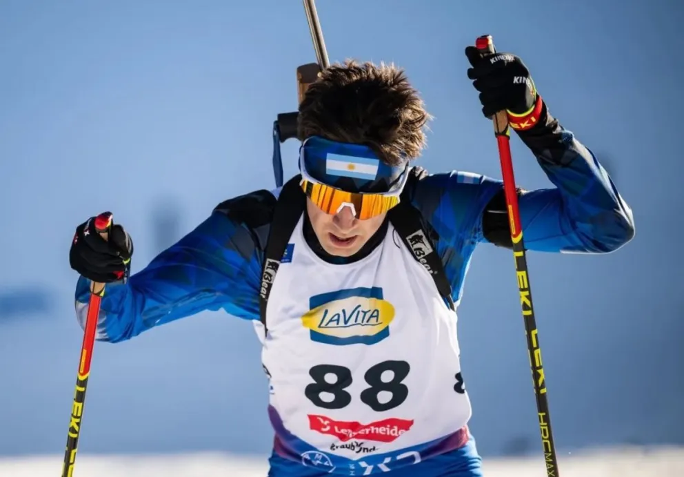 Javier en acción en Suiza. Hizo historia para Argentina y completó sus pruebas. Fotos: gentileza.