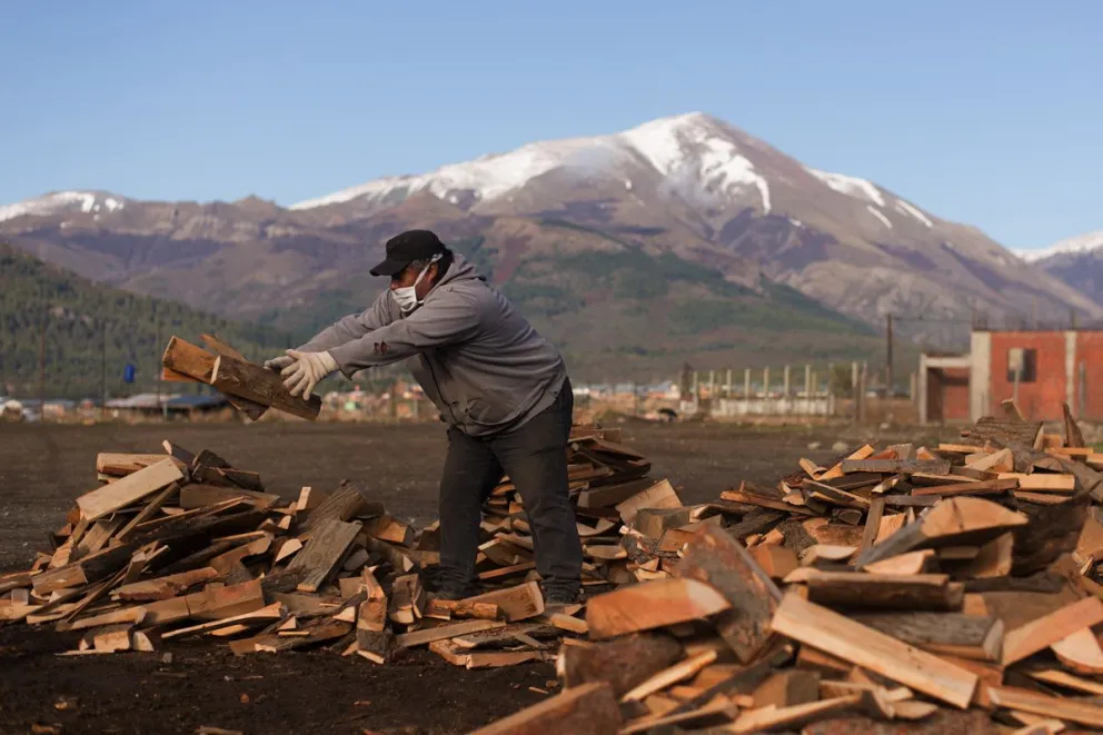 Cada familia beneficiaria recibirá 800 kilos de leña antes del invierno. Foto: Archivo Marcelo Martínez.