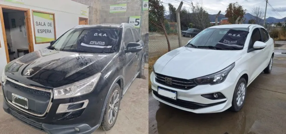 Ambos vehículos quedaron a disposición de la justicia. Foto gentileza: Policía RN
