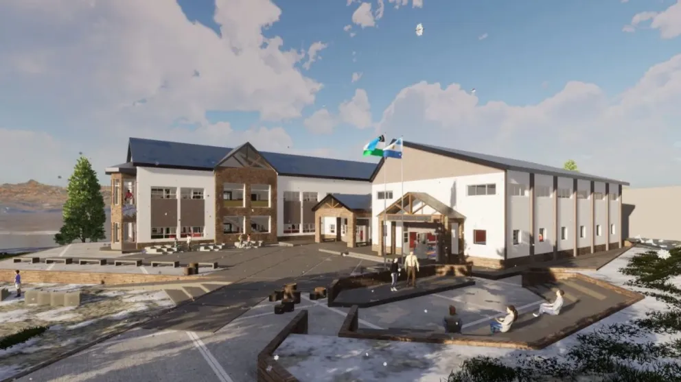 Así será el edificio de la nueva Escuela Secundaria de Río Negro. Foto: ilustrativa prensa Gobierno Provincial.