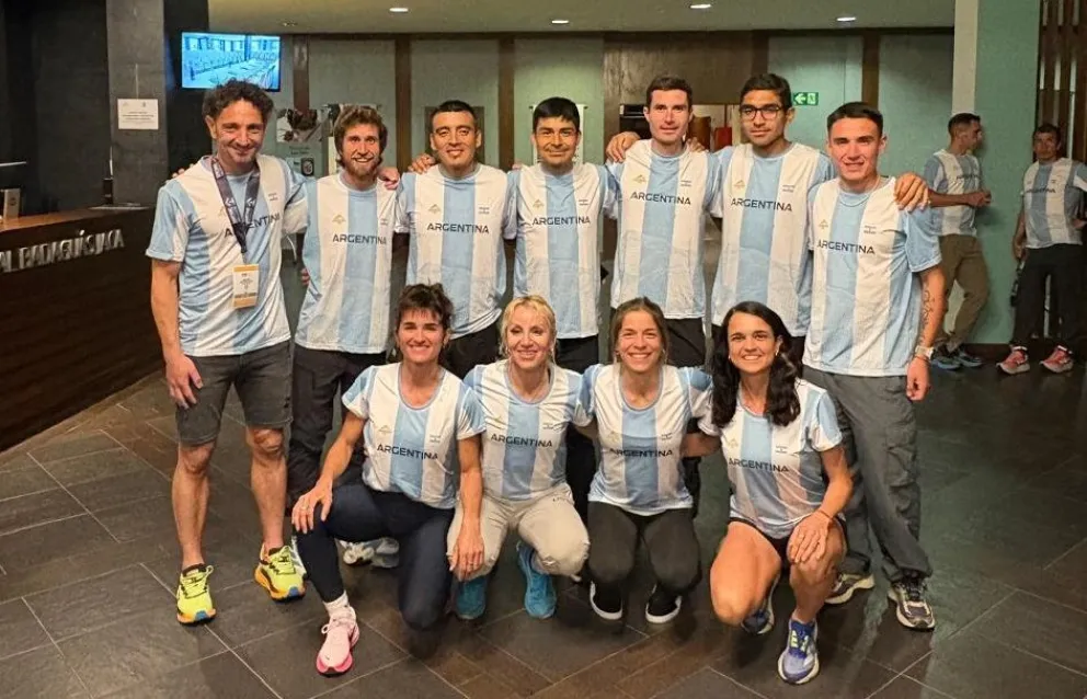 El equipo argentino que inició la orueba Short. Gran labor barilochense. Foto: gentileza.