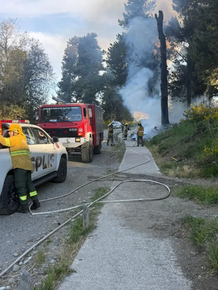 Arduo trabajo para contener las llamas. Trabaja Bomberos y SPLIF. Foto gentileza