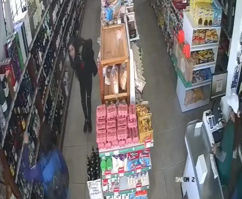 El robo quedó registrado en las cámaras de seguridad del comercio. Foto: Captura video. 