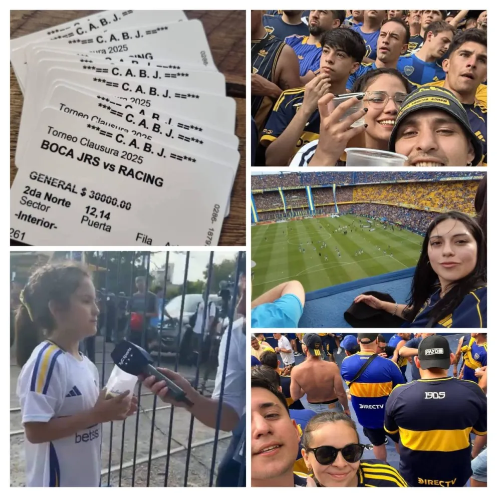 Con Boca y la selección, 350 personas lograron estar en la cancha mirando a Boca y la selección. Fotos gentileza