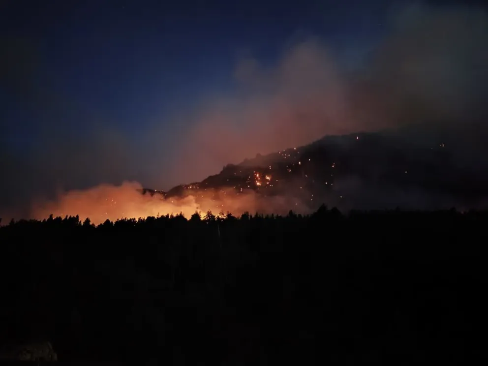 La situación en El Hoyo es crítica debido al voraz avance del incendio. Foto: gentileza.