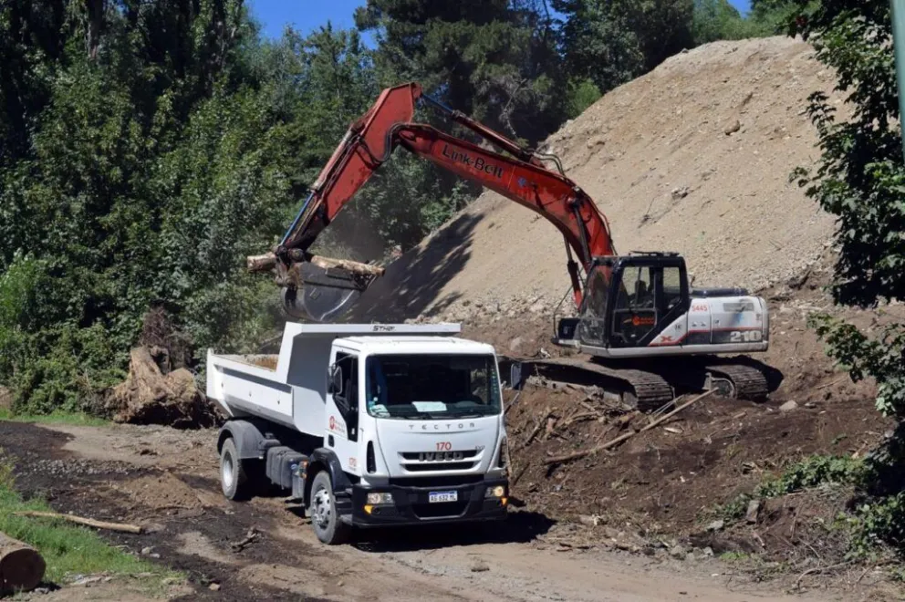 La limpieza de la barda tiene como objetivo, además, disminuir los riesgos de incendios forestales. Fotos: Municipalidad de Bariloche. 