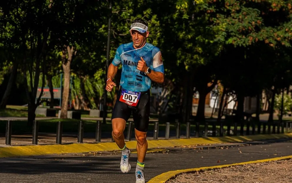 García corriendo en Neuquén. Otro gran podio. Foto: gentileza.