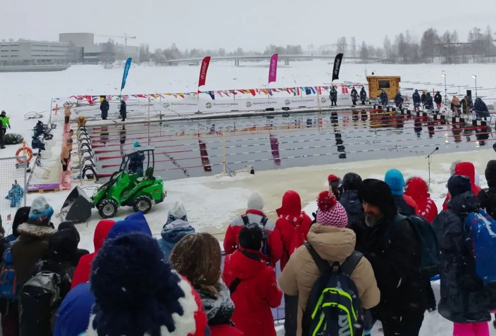 La pileta de 25 metros de Oulu ya la vio competir tres veces a Daira Marin. Foto: gentileza.