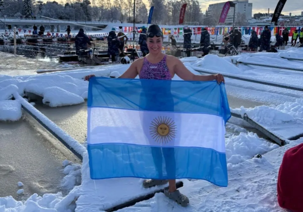 El matrimonio Mansilla-Pescader la sigue rompiendo en Finlandia. Foto gentileza. 