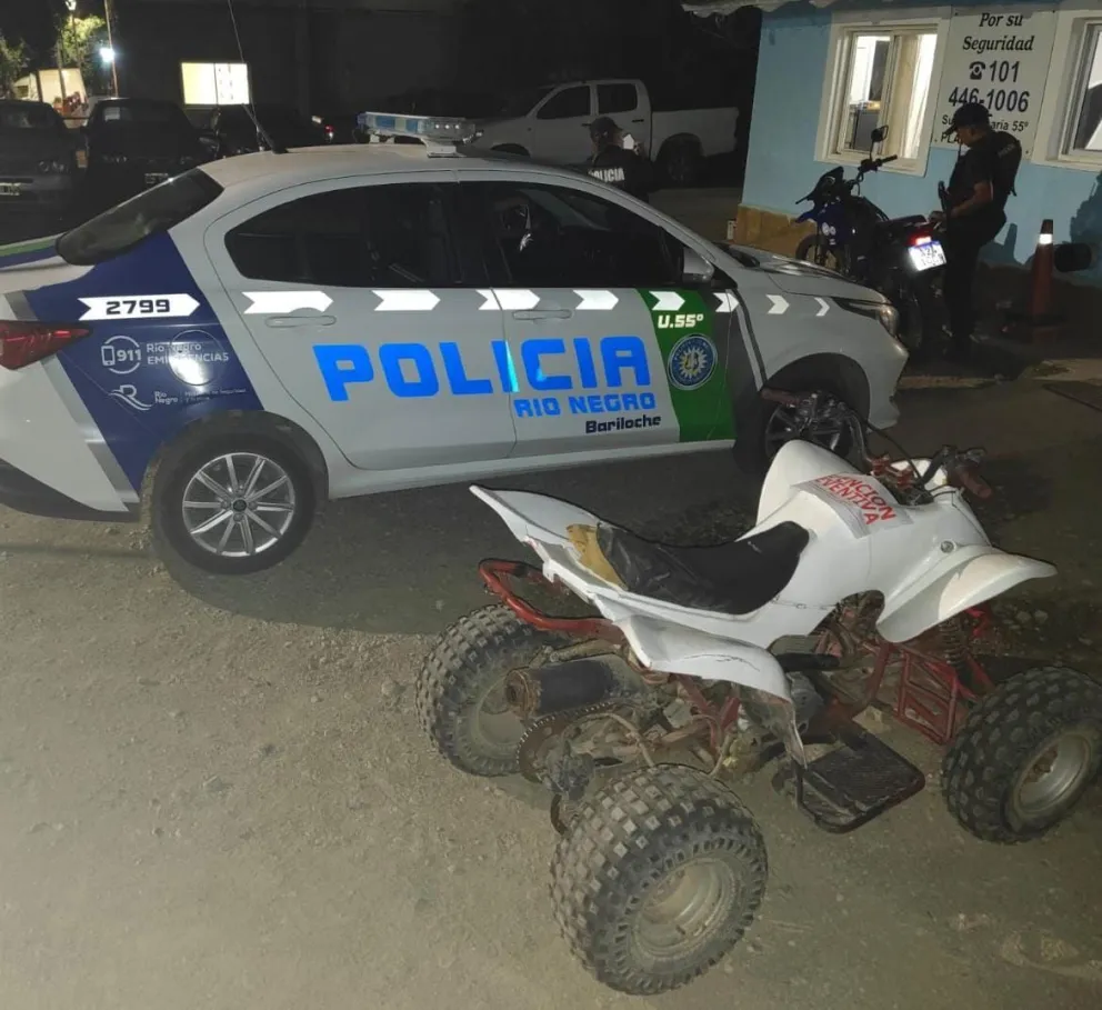 El operativo se concretó alrededor de las 22.30 en el kilómetro 13. Foto: Prensa Policía de Río Negro.