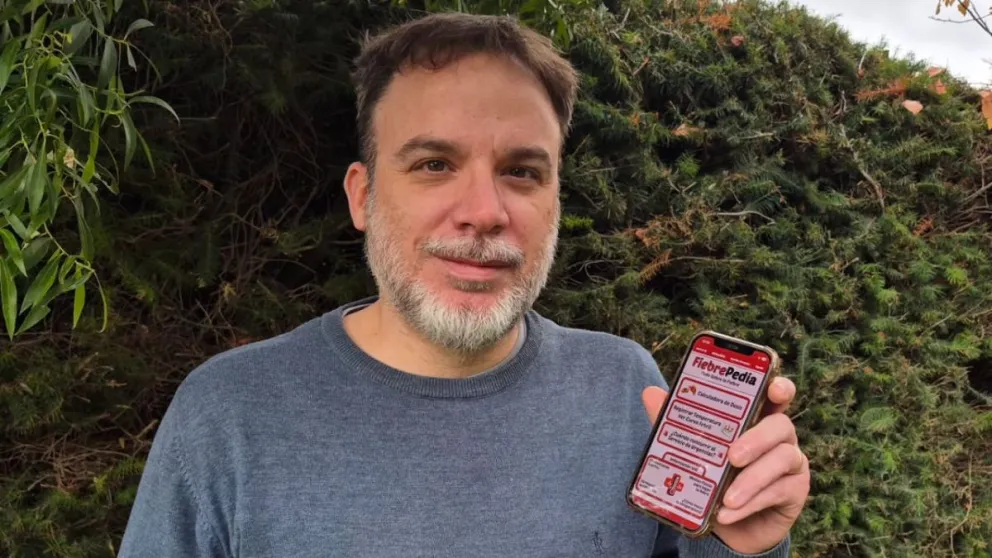 Fernando Risso lanzó esta importante aplicación para saber cómo reaccionar ante un cuadro febril. Foto: gentileza.