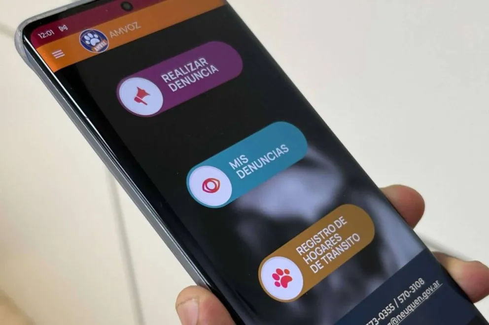 AMVOZ app mediante la cual se pueden realizar denuncias por maltrato animal en toda la provincia de Neuquén.