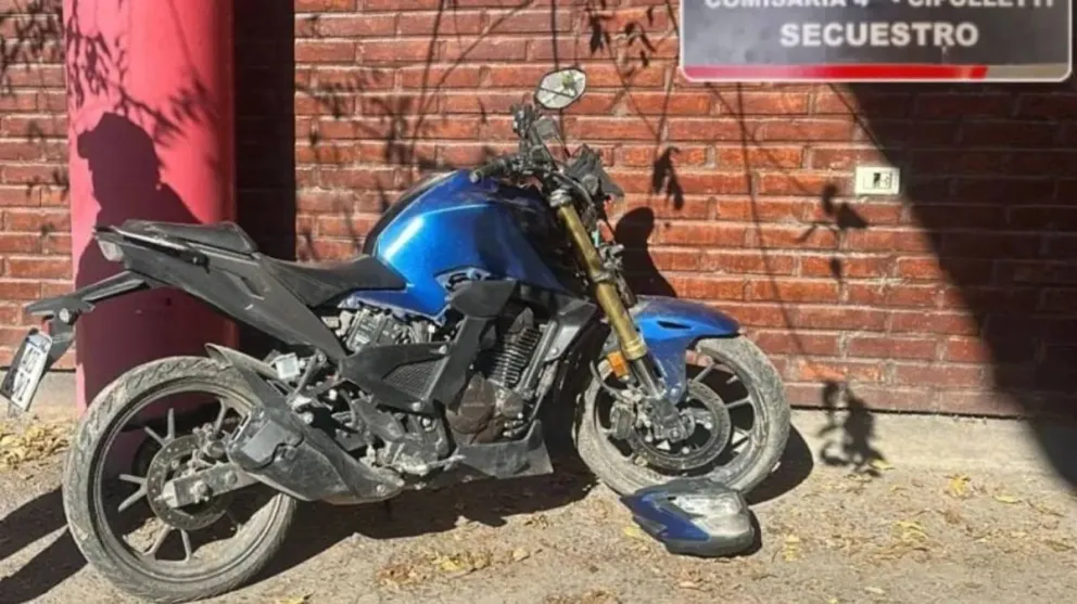 Moto recuperada durante el procedimiento.