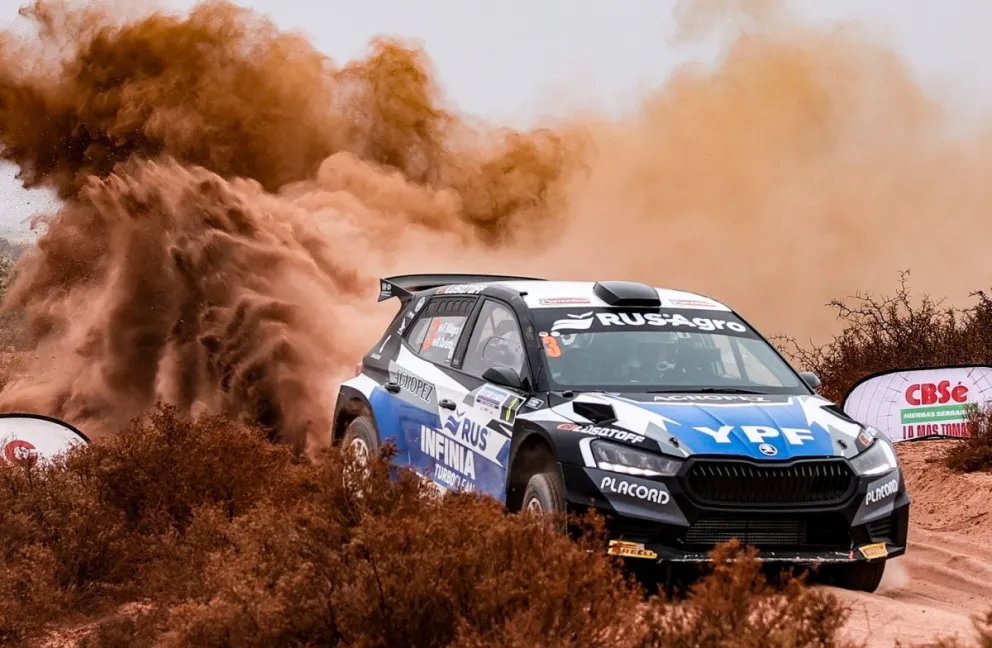 Villagra y su Skoda Fabia se llevaron el primer día de acción en suelo neuquino. Foto: prensa Rally Argentino.