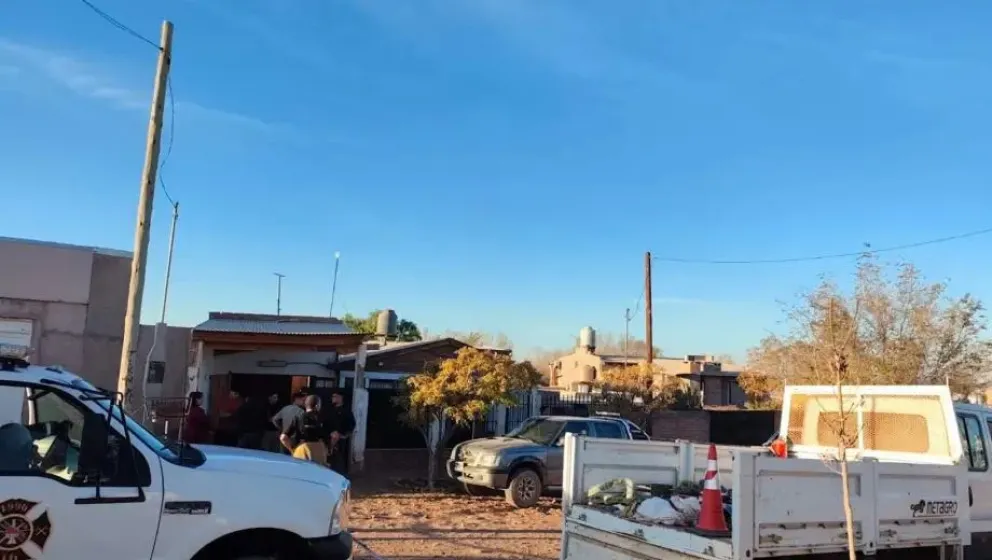 Lugar del incendio en Rincón de los Sauces.