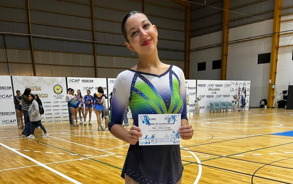 Rocio Rivero logro la clasificación tras quedar 12° de 37 patinadoras. Foto gentileza 