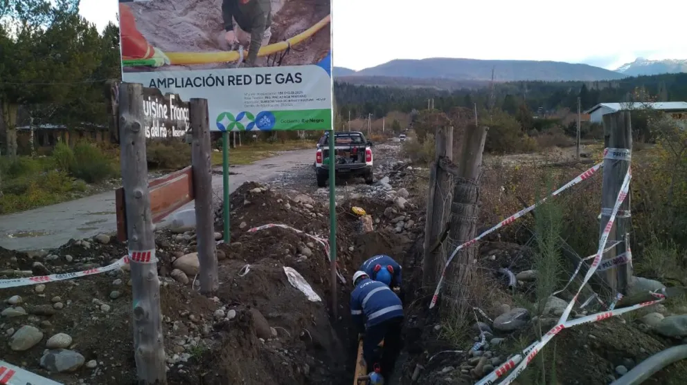 Esta obra permitirá llevar gas a 80 familias. Foto: gobierno de Río Negro.
