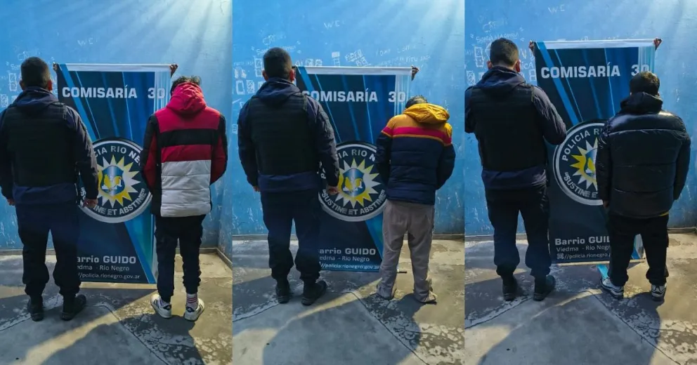 Los sujetos fueron detenidos poco después del hecho. Foto: Policía de Río Negro.