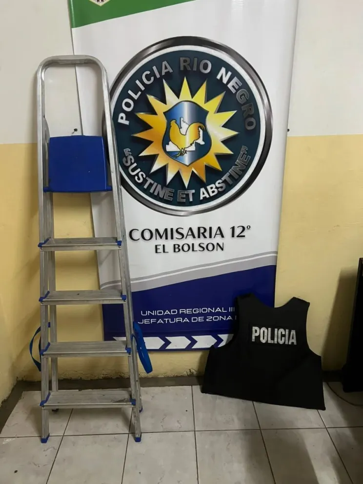 El hombre fue interceptado con la escalera en la avenida San Martín. Foto: gentileza.