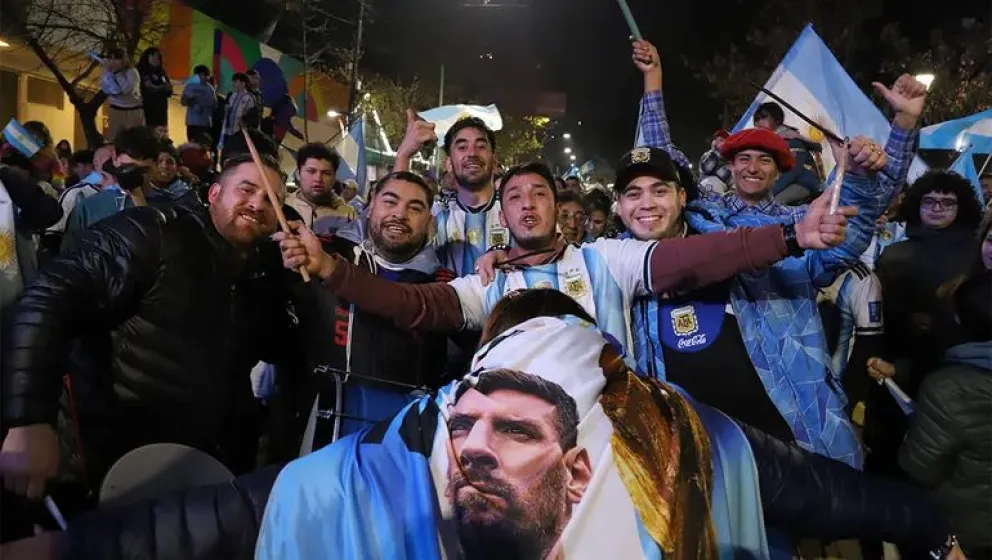 Los festejos por el triunfo de la Selección Argentina.