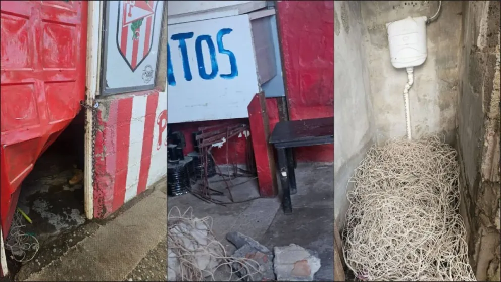 Un nuevo robo en las instalaciones del club Pincharratas a días de comenzar la pretemporada. Foto gentileza. 