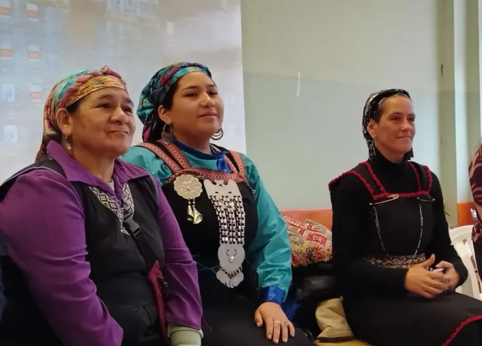 La Machi Betiana Colhuan, autoridad espiritual y su madre, María Nahuel, brindaron una disertación sobre la medicina ancestral mapuche a profesionales de Centros de Salud.