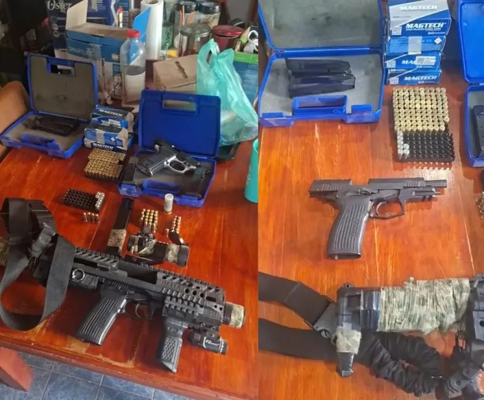 Armas y municiones encontradas.
