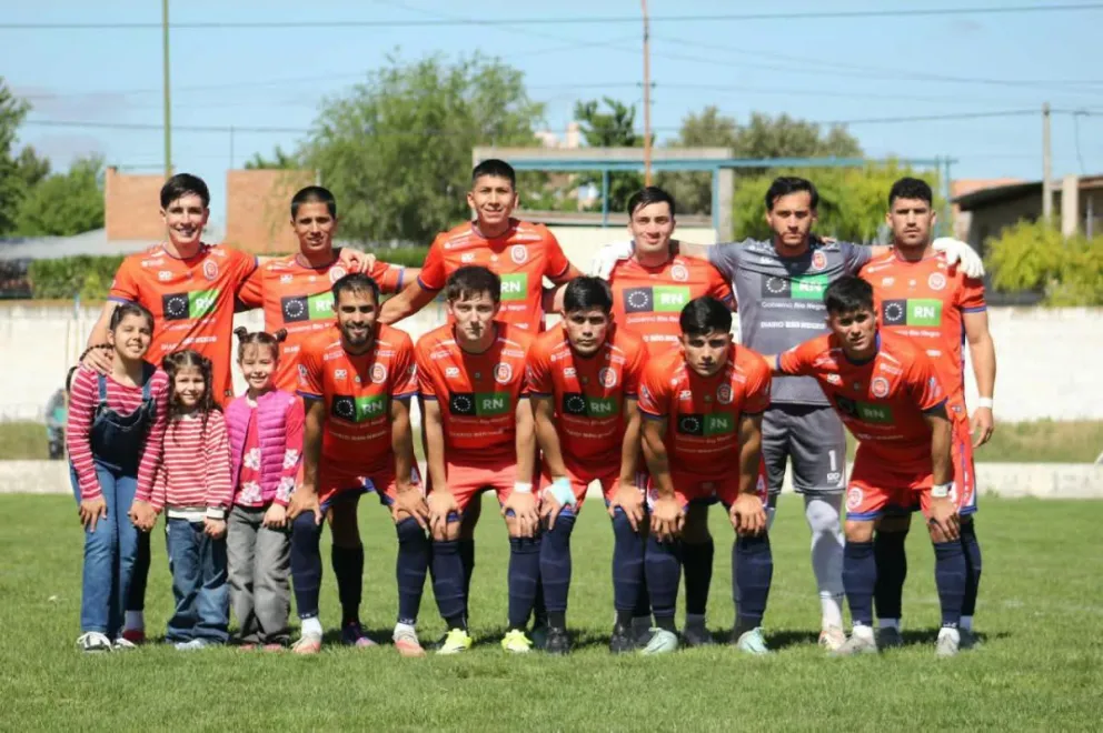 El once de Roca que inició el encuentro en Patagones. Foto: gentileza.